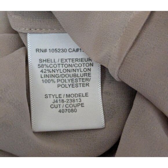 Joie Taupe Lace Overlay Top S Keyhole Tie Back Blouse Romantic Feminine - Picture 4 of 7